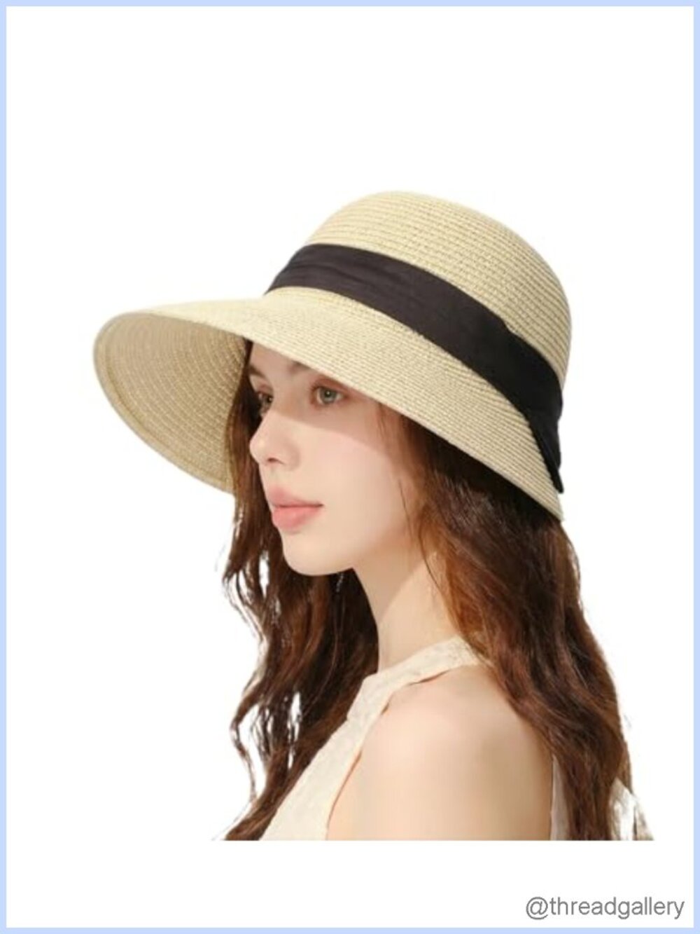 Wide Brim Straw Sun Hat Packable Foldable UPF 80+ Beach Travel
